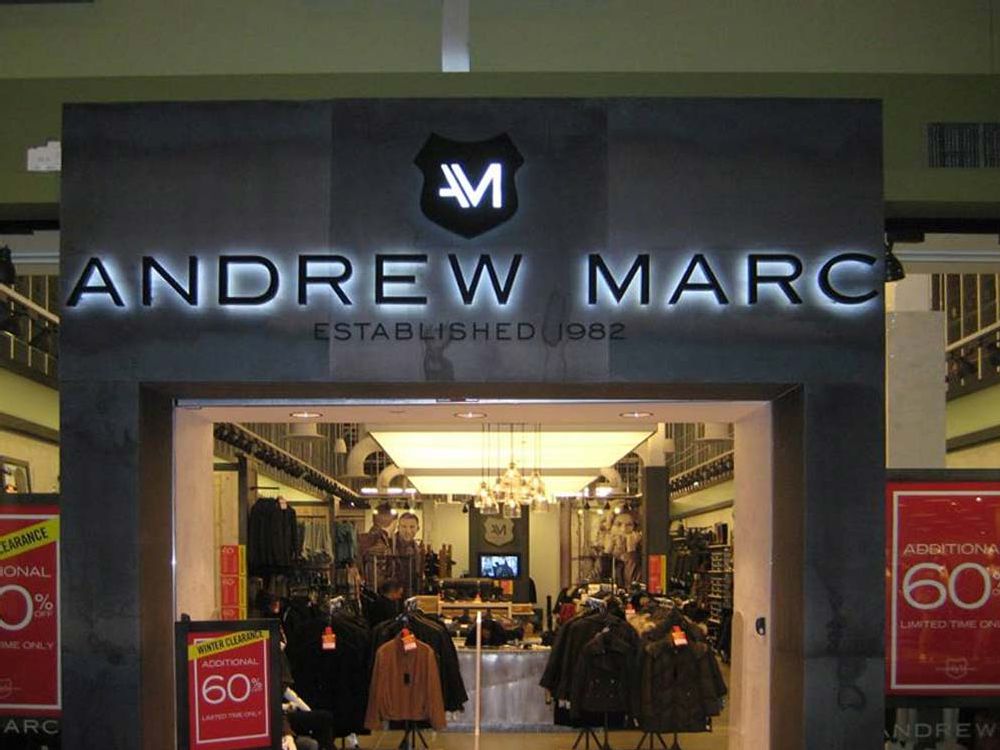 Andrew Marc - Channel Letters- Mall of America - Bloomington, MN
